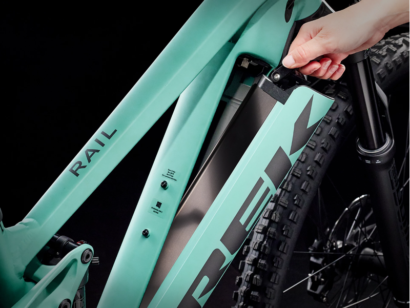 Trek Rail 7 Deore/XT Full Suspension Electric Mountain Bike 2023 in Blue Sage-8